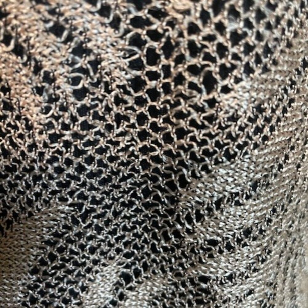 Beige and Black Fringed Cocktail Dress - Picture 3 of 7